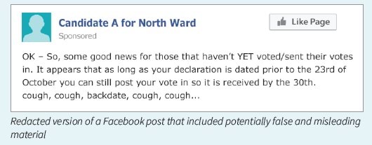 OK – So, some good news for those that haven’t YET voted/sent their votes in. It appears that as long as your declaration is dated prior to the 23rd of October you can still post your vote in so it is received by the 30th.  cough, cough, backdate, cough, cough