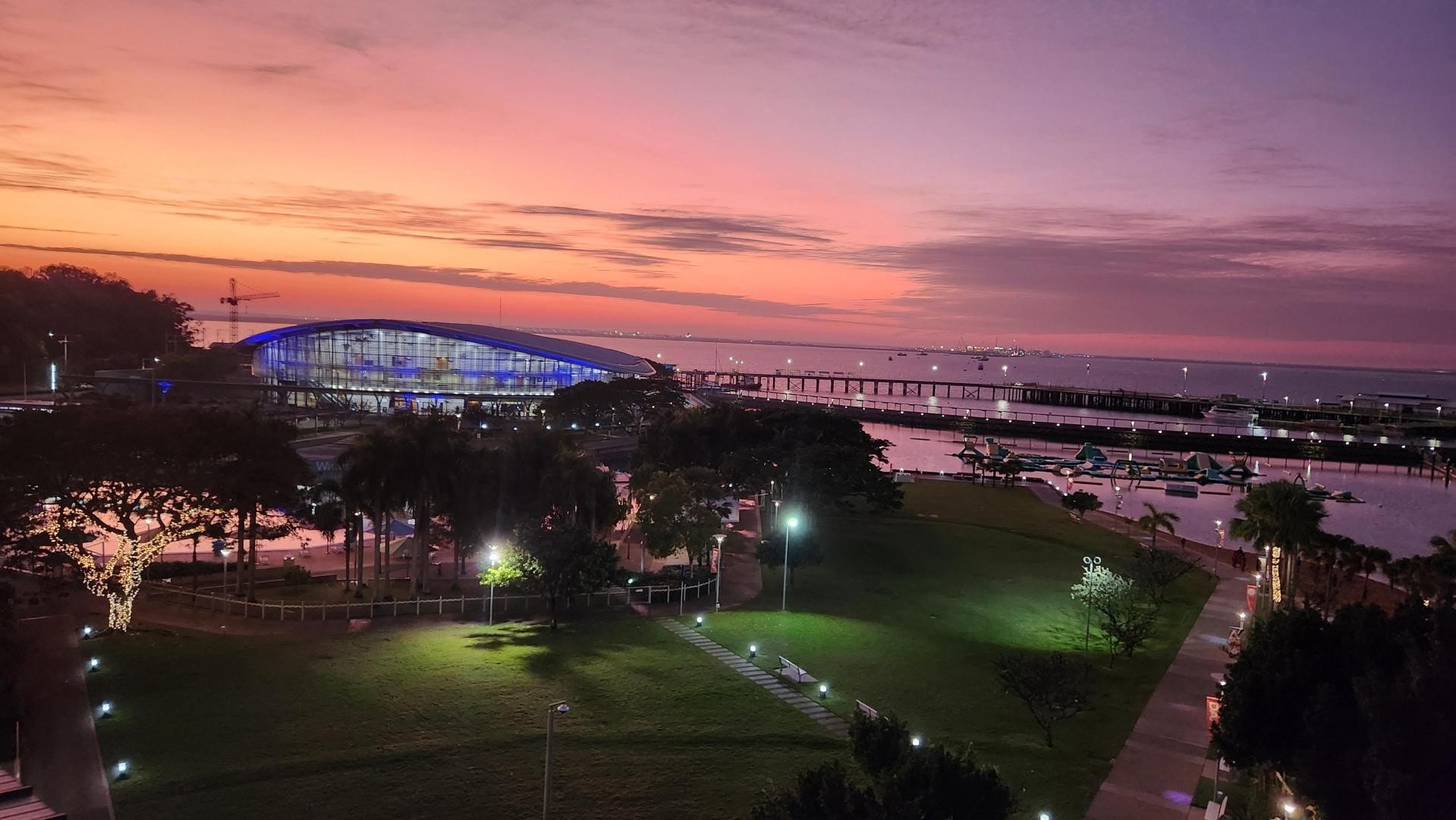 Sunset over APSACC Centre in Darwin